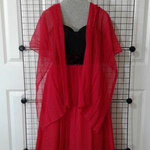 Silk chiffon Formal Skirt w. 2 tails. Vintage